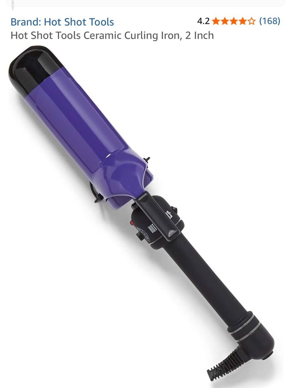 Hot Shot Tools Purple Ceramic Curling Iron - 2 Inch